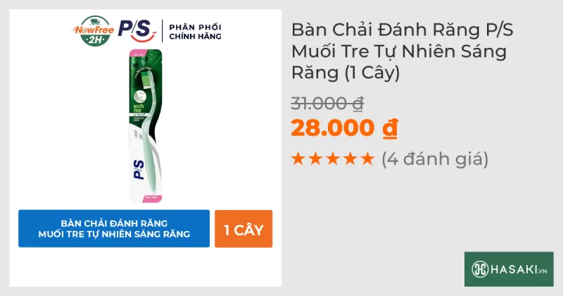 Bàn Chải Đánh Răng P/S Muối Tre Tự Nhiên Chăm Sóc Nướu (1 Cây)