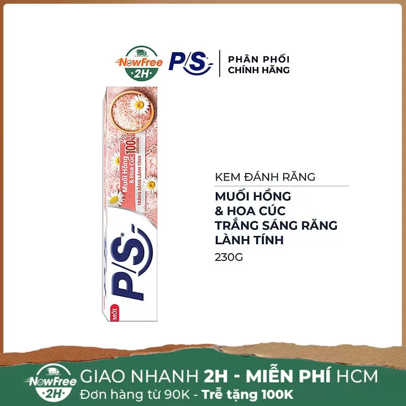 Kem Đánh Răng P/S Trắng Răng Muối Hồng Hoa Cúc 230g