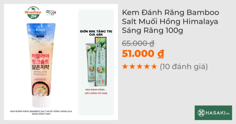 Kem Đánh Răng Bamboo Salt Muối Hồng Himalaya Sáng Răng 100g