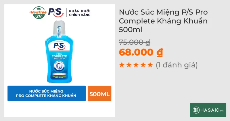 Nước Súc Miệng P/S Pro Complete Kháng Khuẩn 500ml