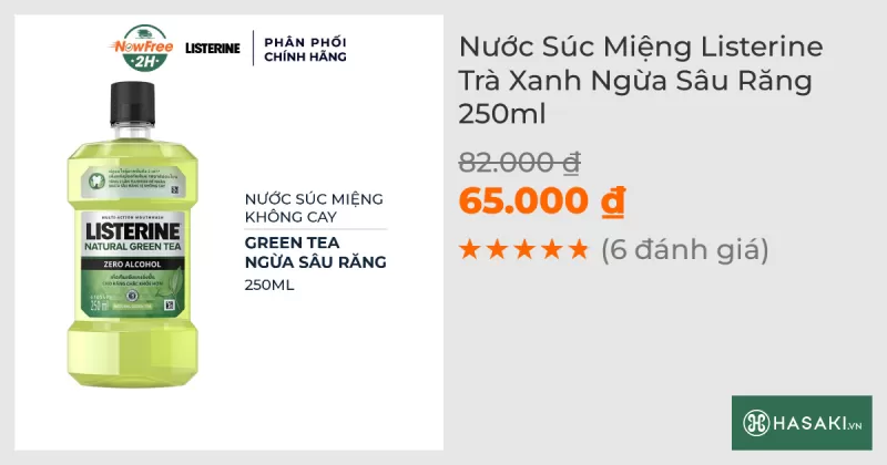 Nước Súc Miệng Listerine Trà Xanh Ngừa Sâu Răng 250ml