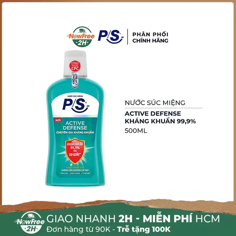 Nước Súc Miệng P/S Active Defense Kháng Khuẩn 500ml