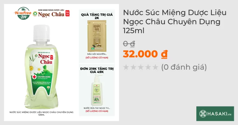 Nước Súc Miệng Dược Liệu Ngọc Châu Chuyên Dụng 125ml