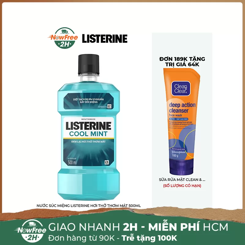 Nước Súc Miệng Listerine Hơi Thở Thơm Mát 500ml