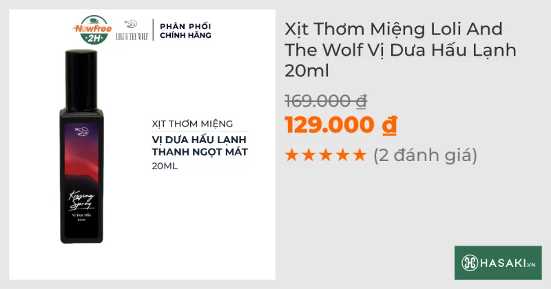 Xịt Thơm Miệng Loli And The Wolf Vị Dưa Hấu Lạnh 20ml