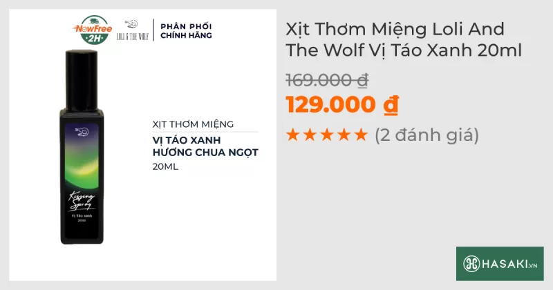 Xịt Thơm Miệng Loli And The Wolf Vị Táo Xanh 20ml