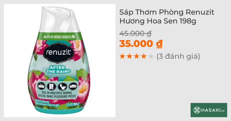 Sáp Thơm Phòng Renuzit Hương Hoa Sen 198g