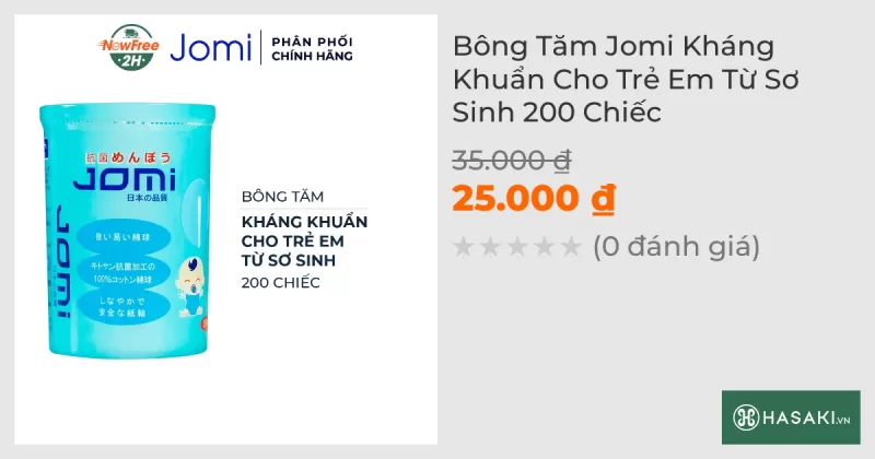 Bông Tăm Jomi Kháng Khuẩn Cho Trẻ Em Từ Sơ Sinh 200 Chiếc