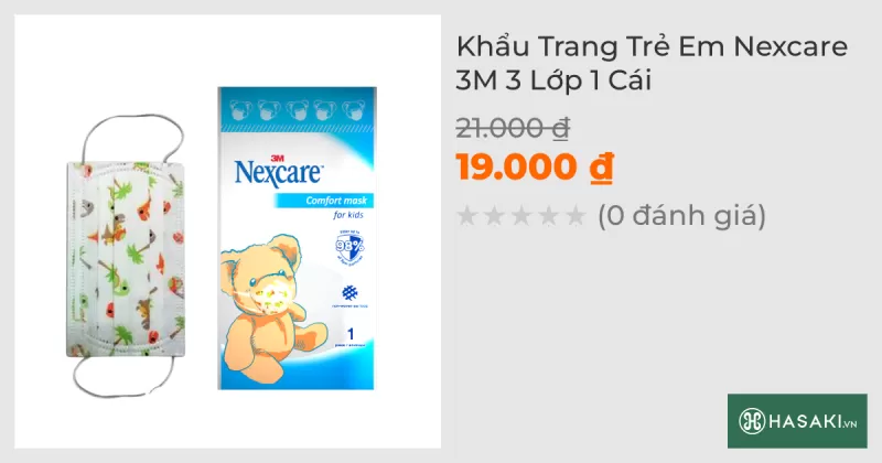 Khẩu Trang Trẻ Em Nexcare 3M 3 Lớp 1 Cái