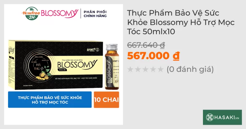 Thực Phẩm Bảo Vệ Sức Khỏe Blossomy Hỗ Trợ Mọc Tóc 50mlx10