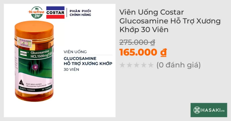 Viên Uống Costar Glucosamine Hỗ Trợ Xương Khớp 30 Viên