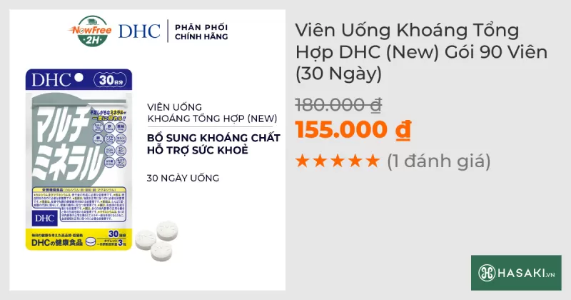 Thực Phẩm Bảo Vệ Sức Khỏe DHC Dạng Viên Uống Khoáng Tổng Hợp 30 Ngày