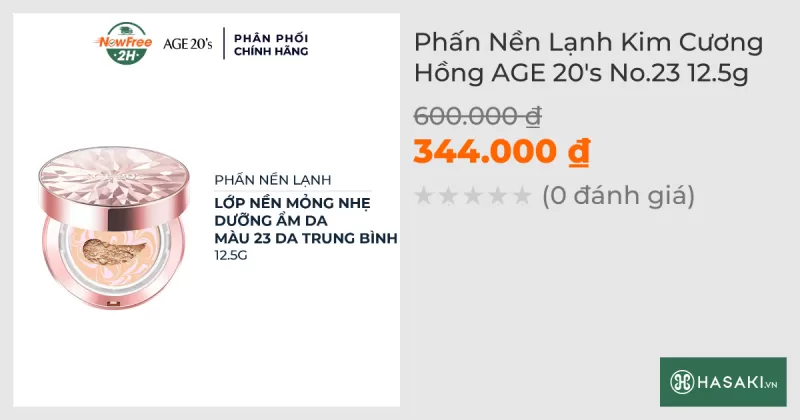 Phấn Nền Lạnh AGE 20's Kim Cương Hồng No.23 12.5g