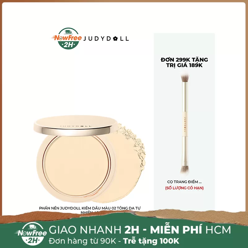 Phấn Nền Judydoll Kiềm Dầu Màu 02 Tông Da Tự Nhiên 4g