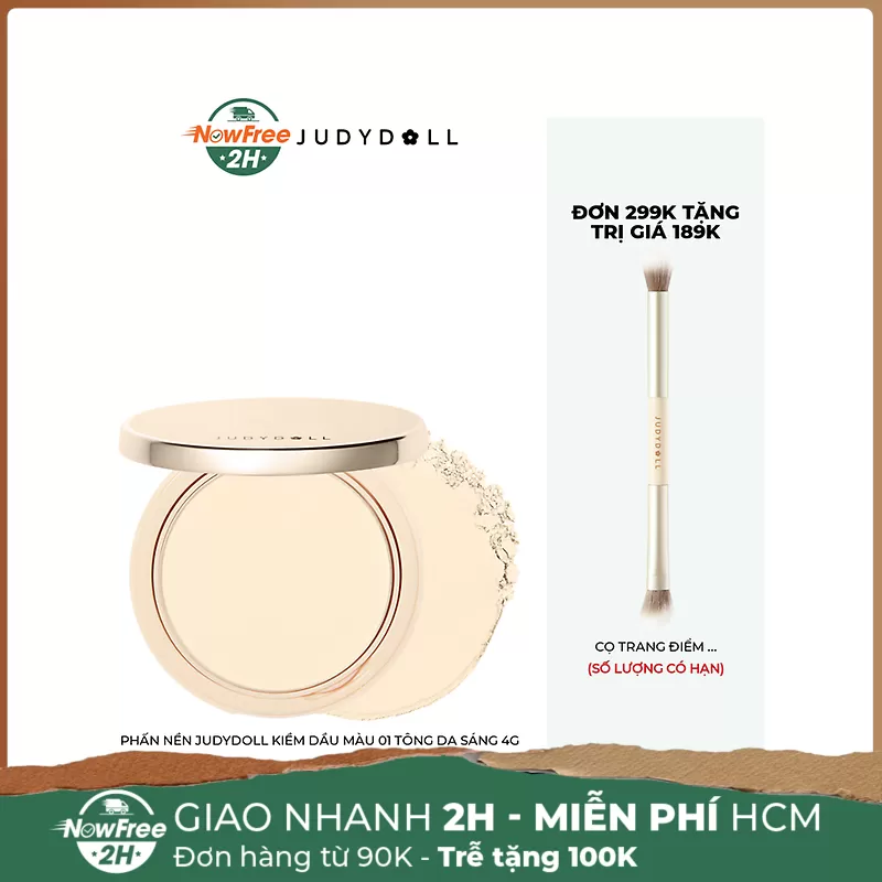 Phấn Nền Judydoll Kiềm Dầu Màu 01 Tông Da Sáng 4g