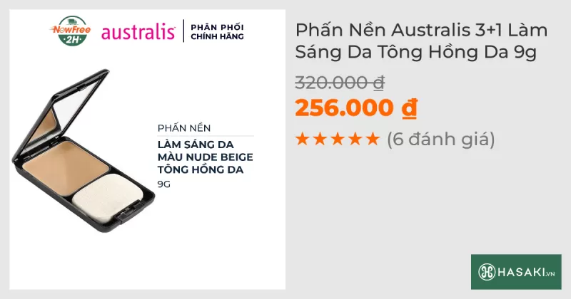 Phấn Nền Australis 3+1 Làm Sáng Da Tông Hồng Da 9g