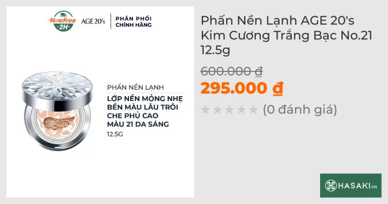 Phấn Nền Lạnh AGE 20's Kim Cương Trắng Bạc No.21 12.5g