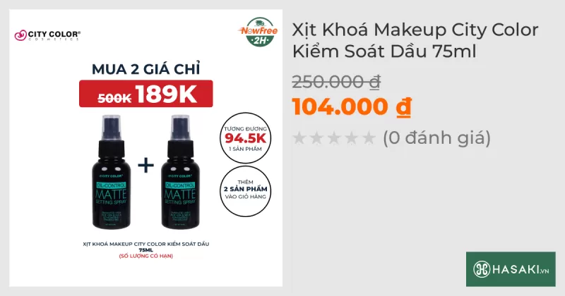 Xịt Khoá Makeup City Color Kiểm Soát Dầu 75ml