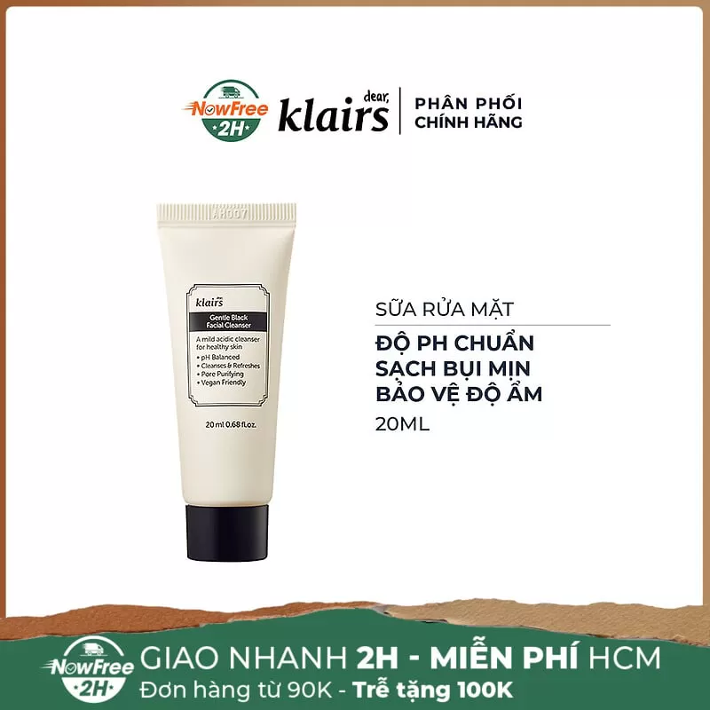 [Mini] Sữa Rửa Mặt Klairs Dưỡng Ẩm, Dịu Nhẹ, Sạch Sâu 20ml