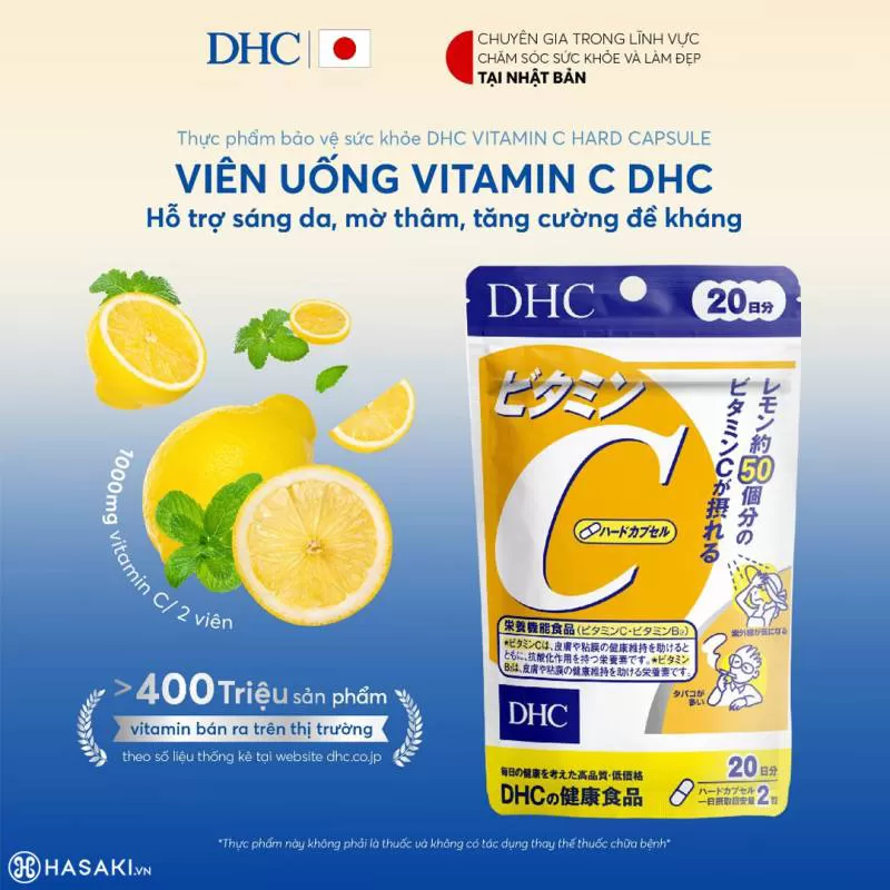 Thực Phẩm Bảo Vệ Sức Khỏe DHC Dạng Viên Uống Bổ Sung Vitamin C 30 Ngày