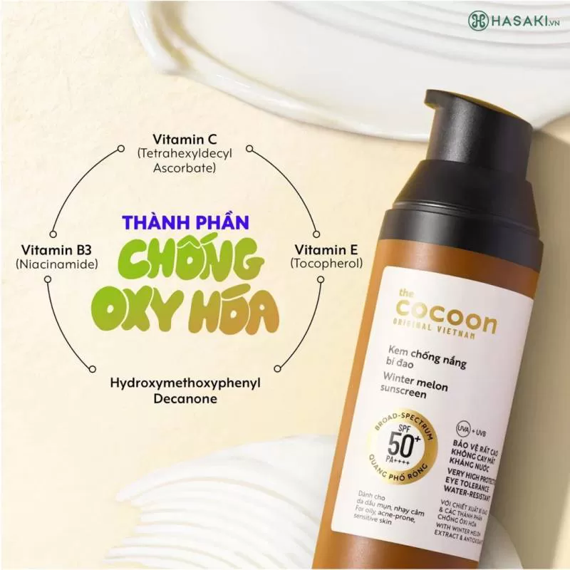 Kem Chống Nắng Cocoon Bí Đao Quang Phổ Rộng 50ml