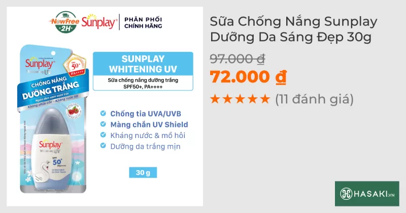 Sữa Chống Nắng Sunplay Dưỡng Da Sáng Đẹp 30g