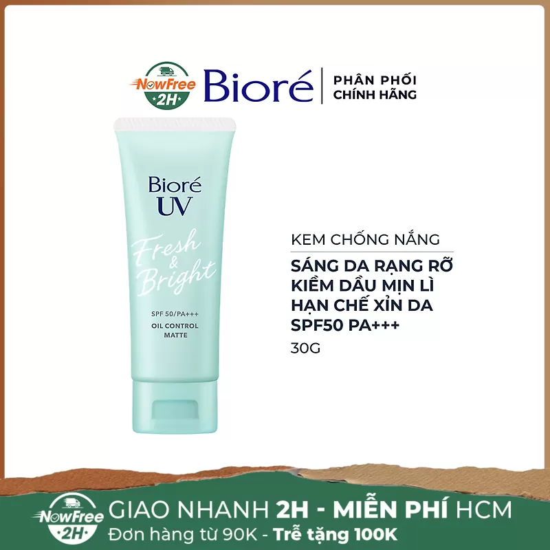 Kem Chống Nắng Bioré Sáng Da Rạng Rỡ - Kiềm Dầu Mịn Lì 30g