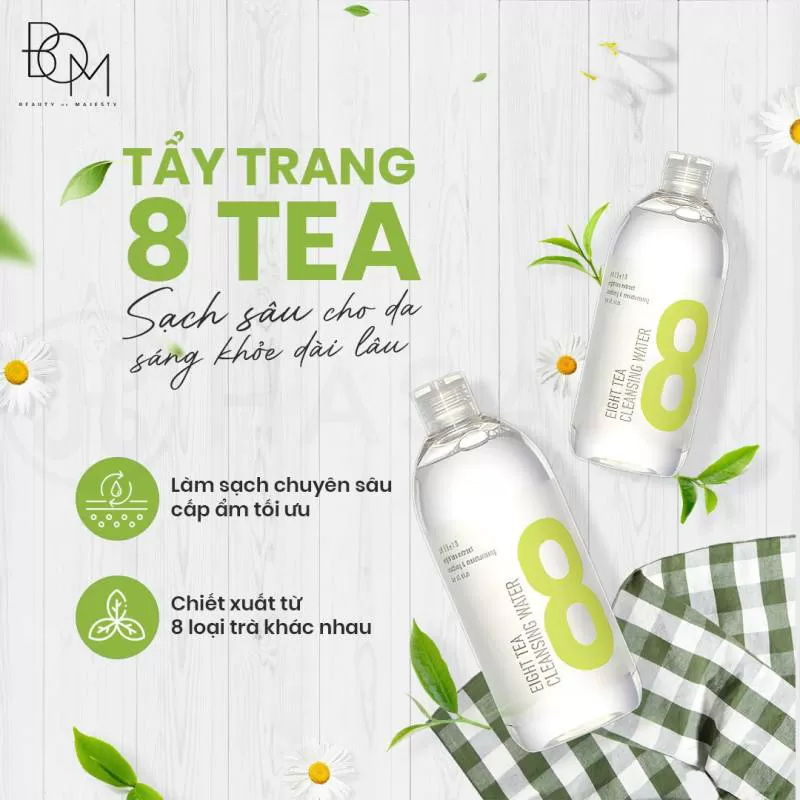 Nước Tẩy Trang B.O.M Từ 8 Loại Trà Làm Sạch Da 500ml