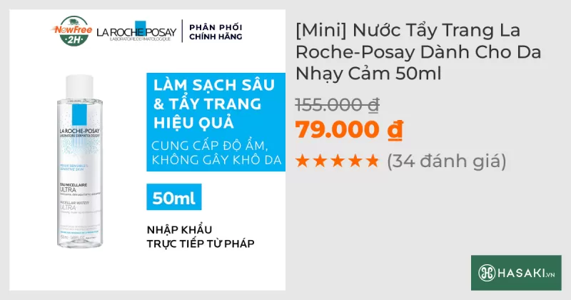 [Mini] Nước Tẩy Trang La Roche-Posay Dành Cho Da Nhạy Cảm 50ml