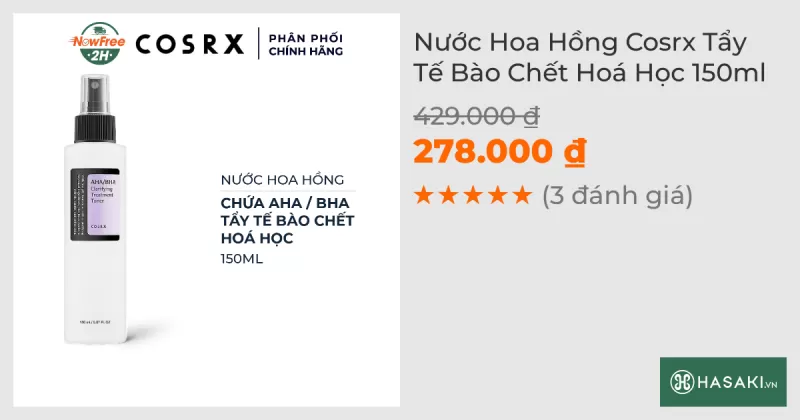 Nước Hoa Hồng Cosrx Tẩy Tế Bào Chết Hoá Học 150ml