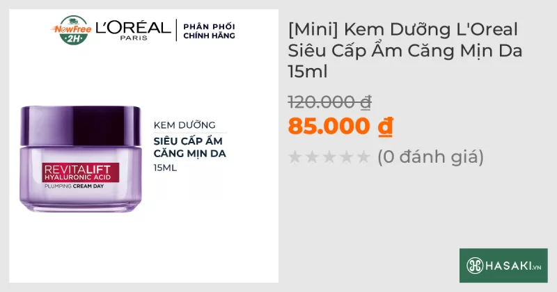 [Mini] Kem Dưỡng L'Oreal Siêu Cấp Ẩm Căng Mịn Da 15ml