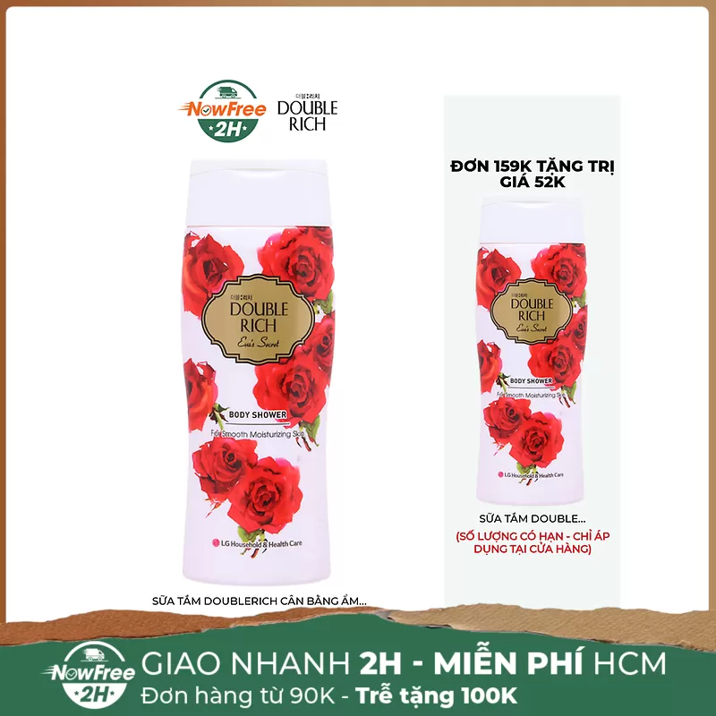 [Mini] Sữa Tắm Double Rich Cân Bằng Ẩm Hương Hoa Hồng 200g