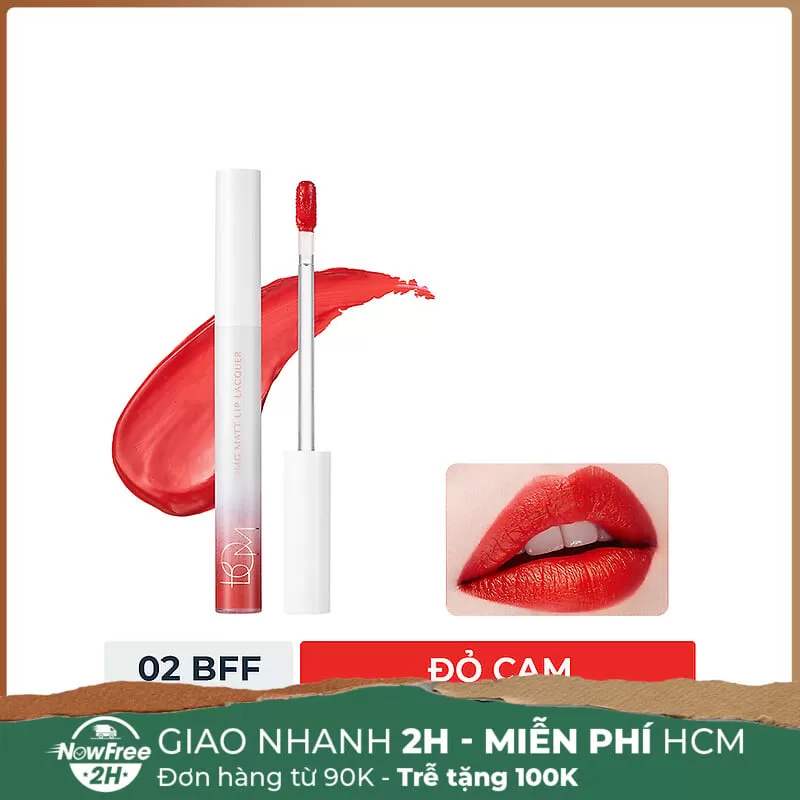 [HSD 07/2025] Son Kem B.O.M #02 BFF - Đỏ Cam 4g