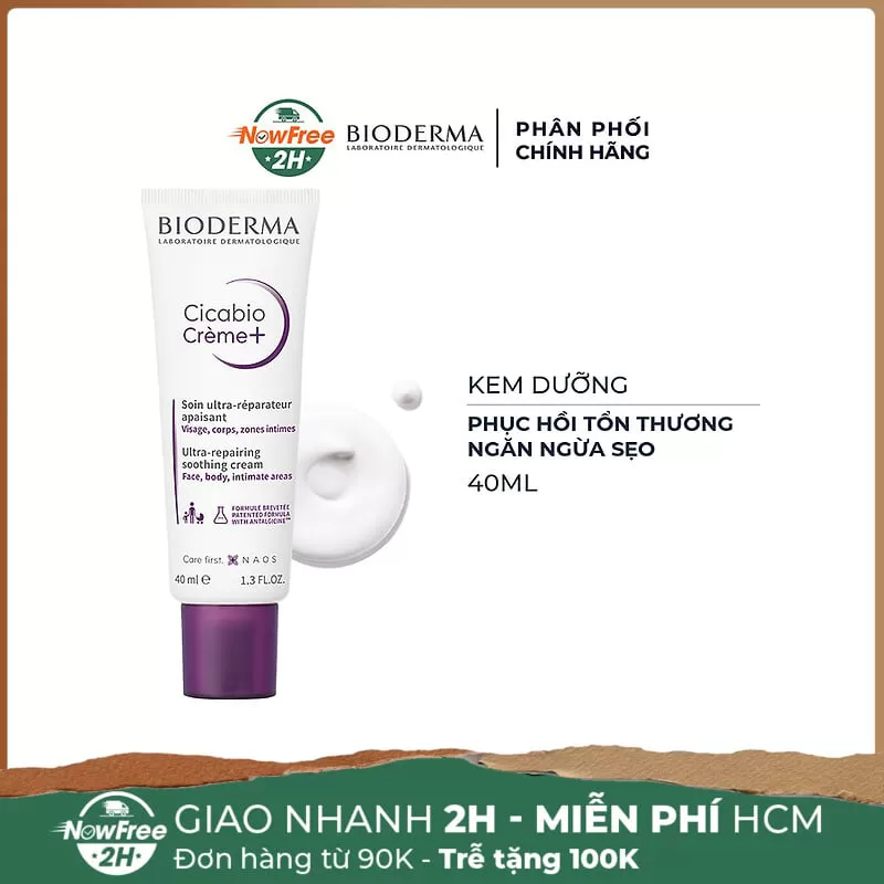 Kem Dưỡng Bioderma Phục Hồi Da Tổn Thương Và Ngừa Sẹo 40ml