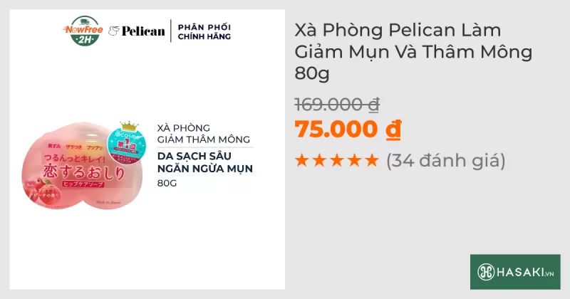 Xà Phòng Pelican Làm Giảm Mụn Và Thâm Mông 80g