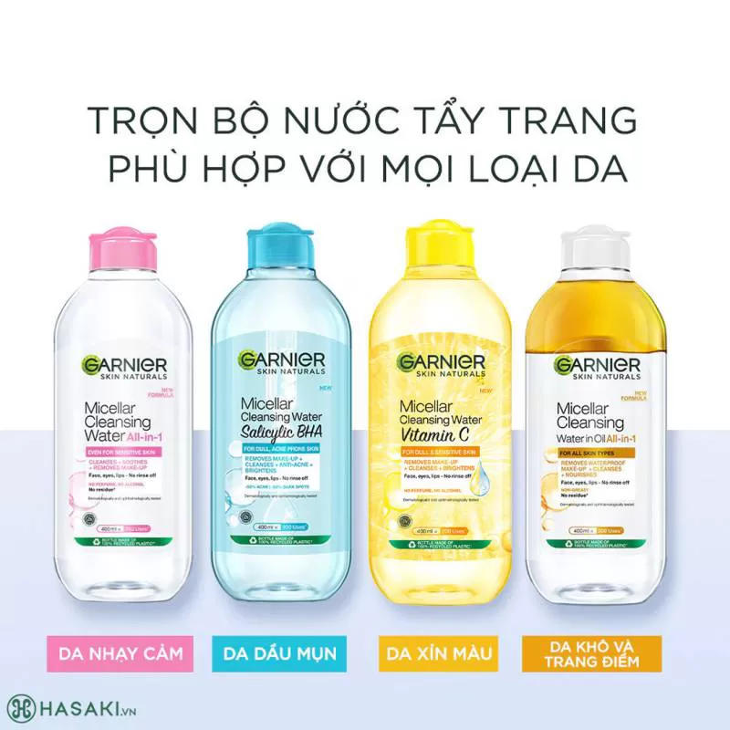 Nước Tẩy Trang Garnier Làm Sạch Sâu Lớp Trang Điểm 400ml