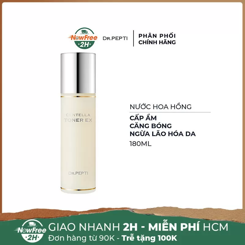 Nước Hoa Hồng Dr.Pepti Cấp Ẩm, Căng Bóng Da 180ml