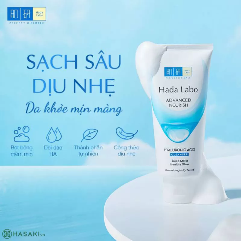 Kem Rửa Mặt Hada Labo Sạch Sâu Dưỡng Ẩm 80g