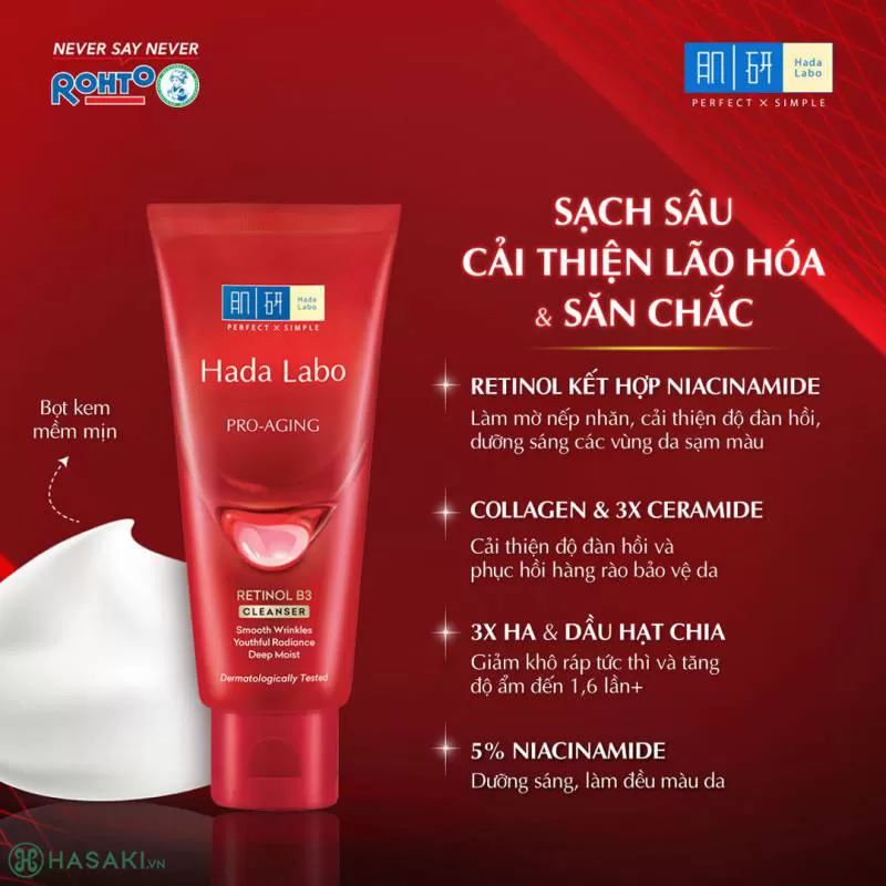 Kem Rửa Mặt Hada Labo Dưỡng Chuyên Biệt Ngừa Lão Hóa 80g