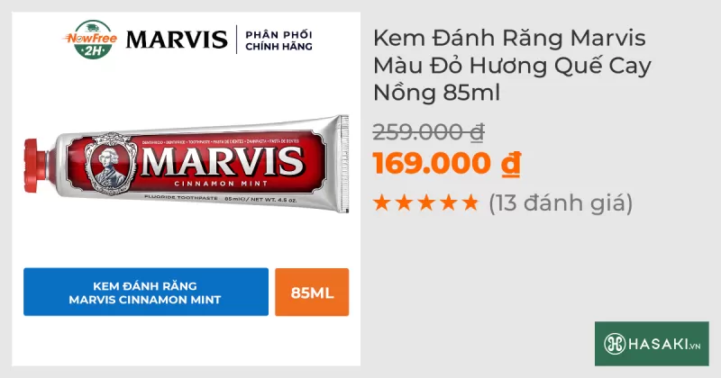 Kem Đánh Răng Marvis Màu Đỏ Hương Quế Cay Nồng 85ml