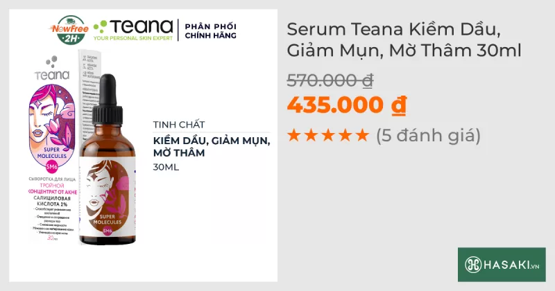 Serum Teana Kiềm Dầu, Giảm Mụn, Mờ Thâm 30ml