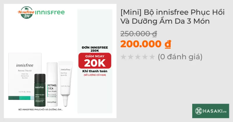 [Mini] Bộ innisfree Phục Hồi Và Dưỡng Ẩm Da 3 Món