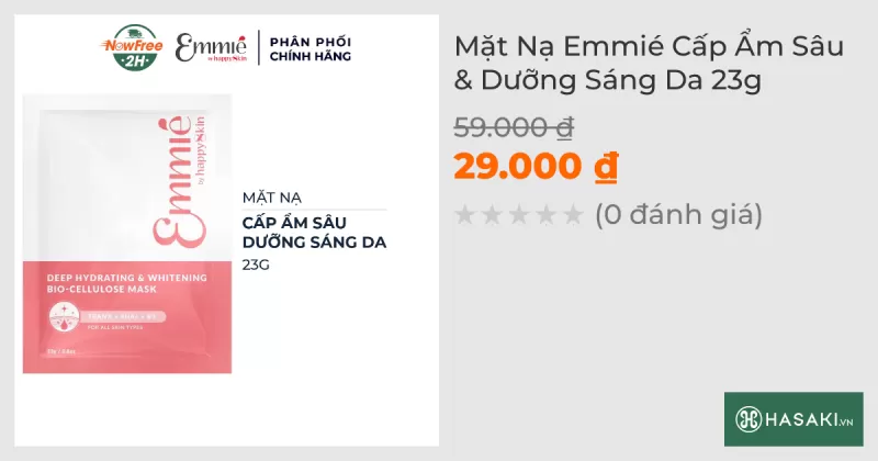 Mặt Nạ Sinh Học Emmié Cấp Ẩm Sâu & Dưỡng Sáng Da 25g