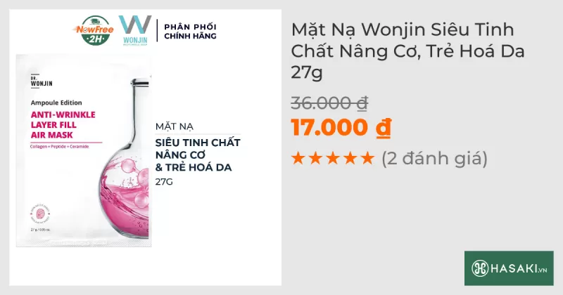 Mặt Nạ Wonjin Siêu Tinh Chất Nâng Cơ, Trẻ Hoá Da 27g