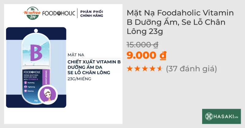 Mặt Nạ Foodaholic Vitamin B Dưỡng Ẩm, Se Lỗ Chân Lông 23g