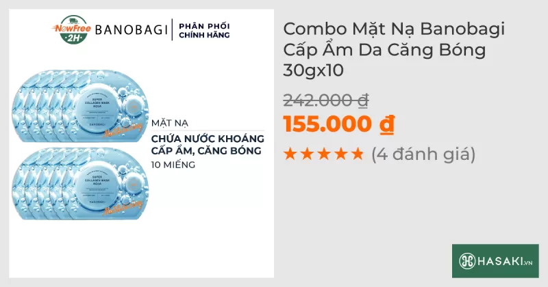 Combo 10 Mặt Nạ Banobagi Cấp Ẩm Da Căng Bóng 30g