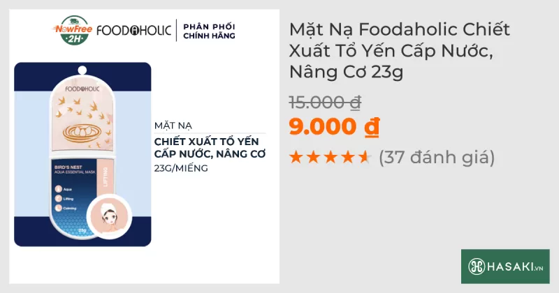 Mặt Nạ Foodaholic Chiết Xuất Tổ Yến Cấp Nước, Nâng Cơ 23g