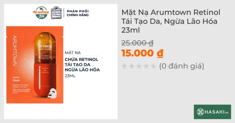 Mặt Nạ Arumtown Retinol Tái Tạo Da, Ngừa Lão Hóa 23ml