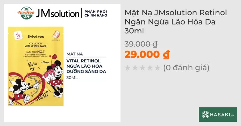 Mặt Nạ JMsolution Retinol Ngăn Ngừa Lão Hóa Da 30ml