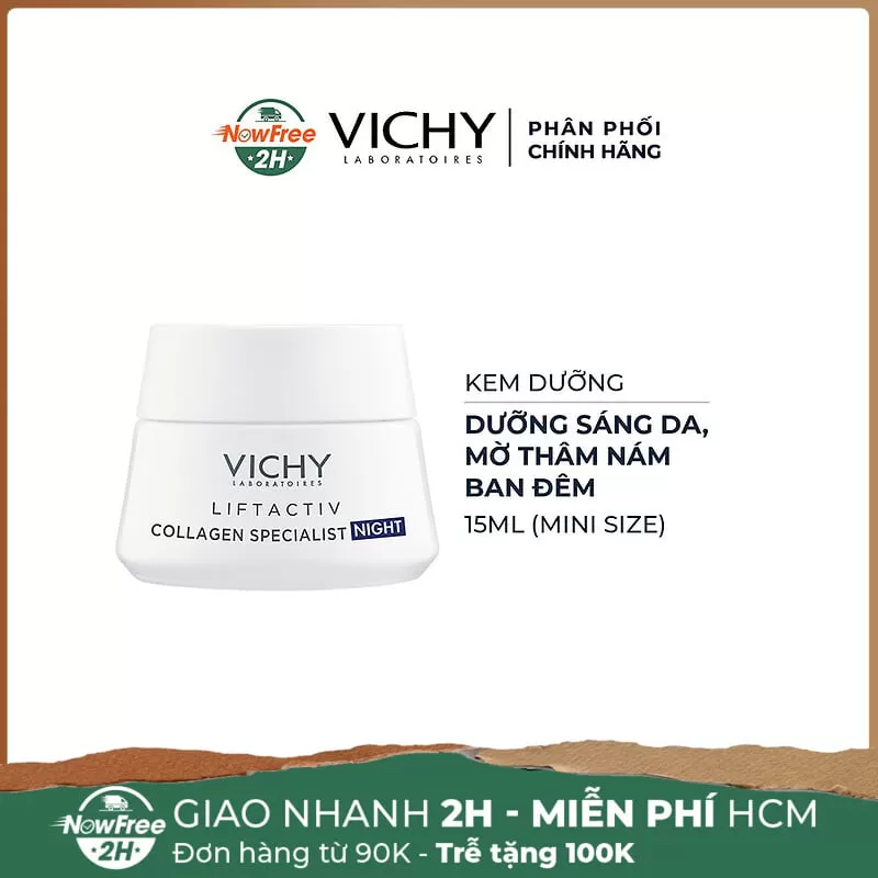 [Mini] Kem Dưỡng Vichy Sáng Da, Mờ Thâm Nám Ban Đêm 15ml